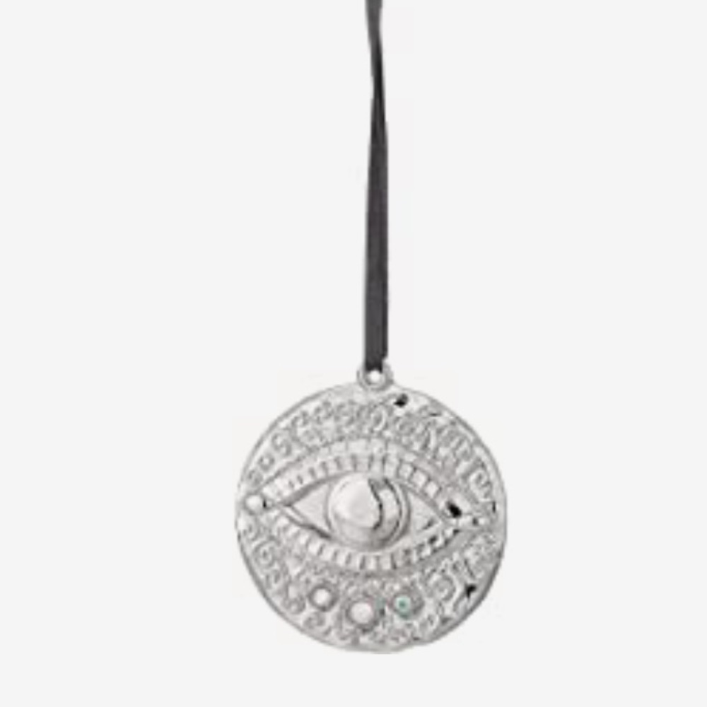 Alex and Ani- Evil Eye hanging ornament shiny silver with jewels NWT